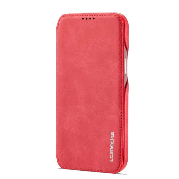 Leather Flip Wallet Phone Cover PU Storage Compartment - Red / For iPhone 16 Pro