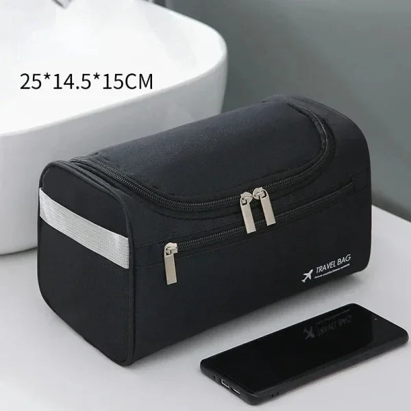 Leather Toiletry Bag – Large Travel Dopp Kit for Men & Women with Hanging Design - Himpall