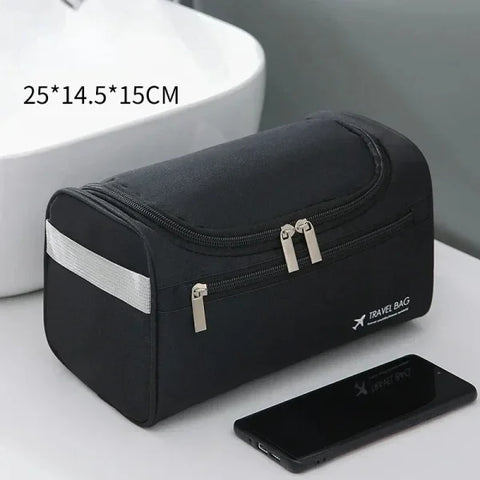 Leather Toiletry Bag – Large Travel Dopp Kit for Men & Women with Hanging Design - Himpall