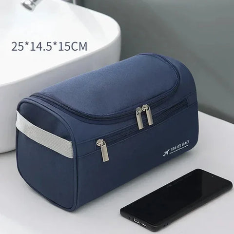 Leather Toiletry Bag – Large Travel Dopp Kit for Men & Women with Hanging Design - Himpall