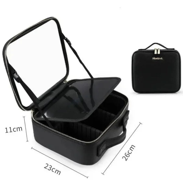LED Cosmetic Case Stylish Makeup Organizer with 4K Mirror - Himpall