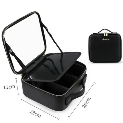 LED Cosmetic Case Stylish Makeup Organizer with 4K Mirror - Himpall