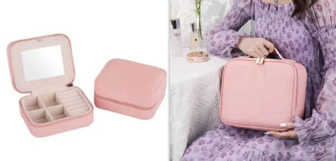 LED Cosmetic Case Stylish Makeup Organizer with 4K Mirror - Himpall