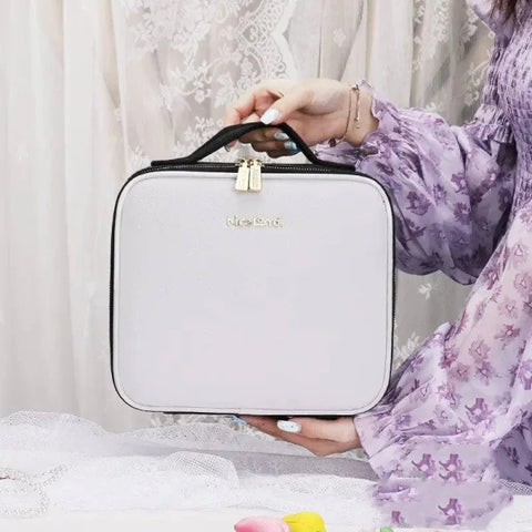 LED Cosmetic Case Stylish Makeup Organizer with 4K Mirror - Himpall