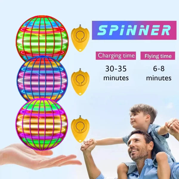 LED Flyorb Flying Spinner Ball – Boomerang Hover Drone Toy for Kids & Gifts - Himpall