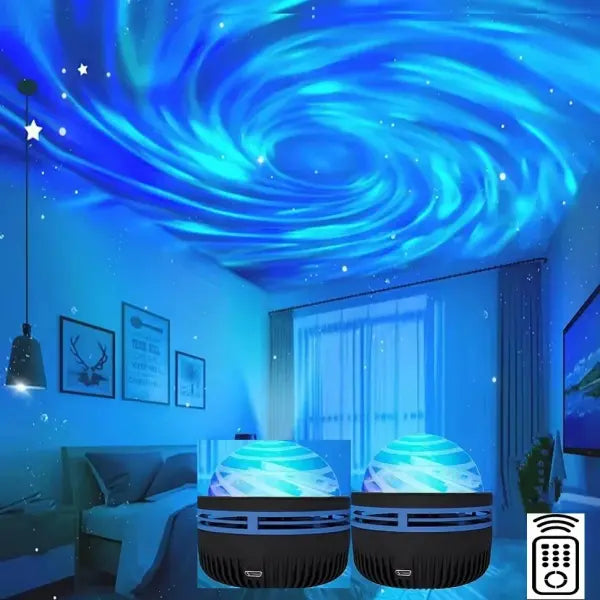 LED Galaxy Projector Light Plastic Star Projector for Bedroom Decoration - 2PC