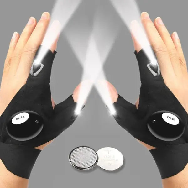 Half Finger Glove Polyester LED Fishing Light
