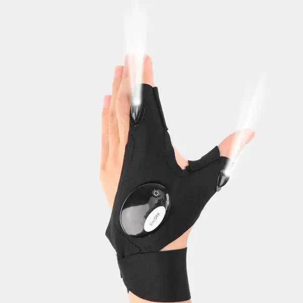 Half Finger Glove Polyester LED Fishing Light - Left hand