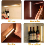 LED Motion Sensor Light Wireless LED Night Light Type C Rechargeable Light Cabinet Wardrobe Lamp Staircase Backlight