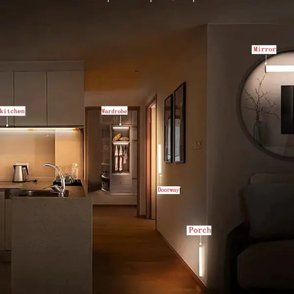 LED Motion Sensor Light Wireless LED Night Light Type C Rechargeable Light Cabinet Wardrobe Lamp Staircase Backlight