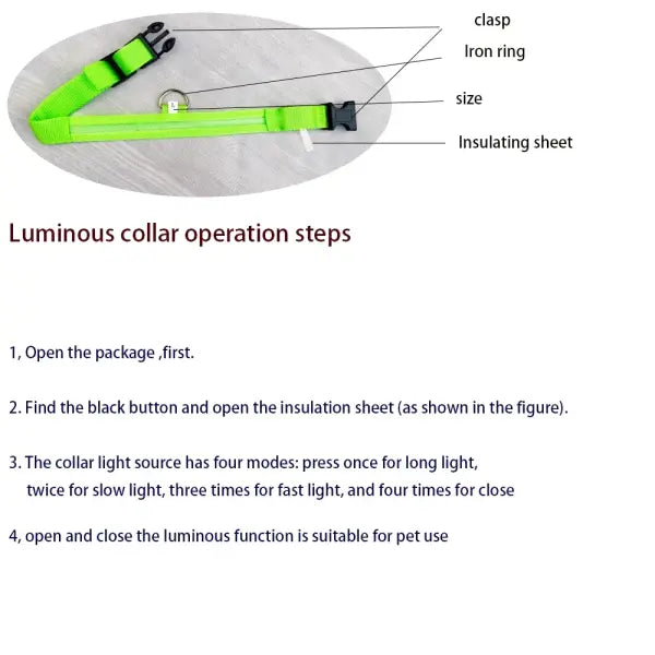 LED Nylon Dog Leash Night Safety Luminous Glow in the Dark Pet Lead