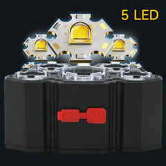 LED Rechargeable Flashlight with Built-in Battery for Strong Light Headlamp - Himpall