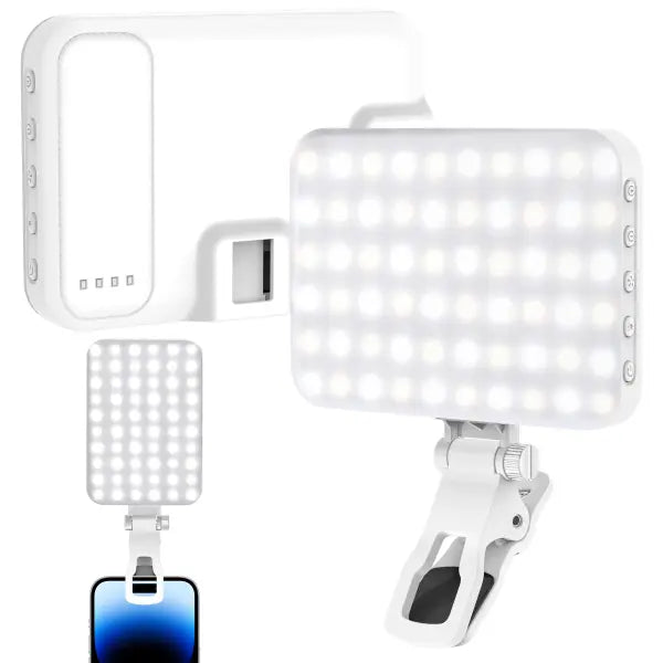 Rechargeable LED Selfie Light for Enhanced Video Quality - WHITE
