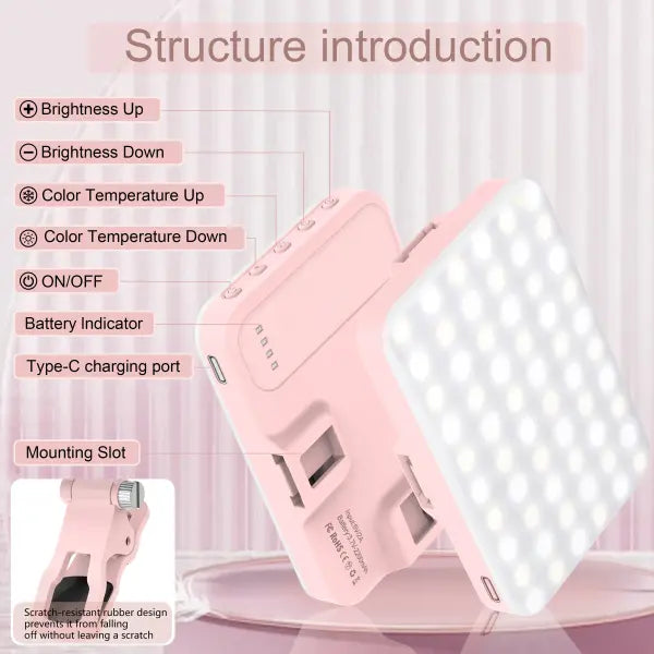Rechargeable LED Selfie Light for Enhanced Video Quality