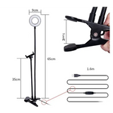 LED Selfie Ring Light for Live Adjustable Makeup Light-8cm Stand - None