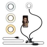 LED Selfie Ring Light for Live Adjustable Makeup Light-8cm Stand - None