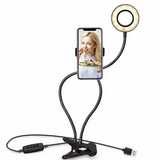 LED Selfie Ring Light for Live Adjustable Makeup Light-8cm Stand - None