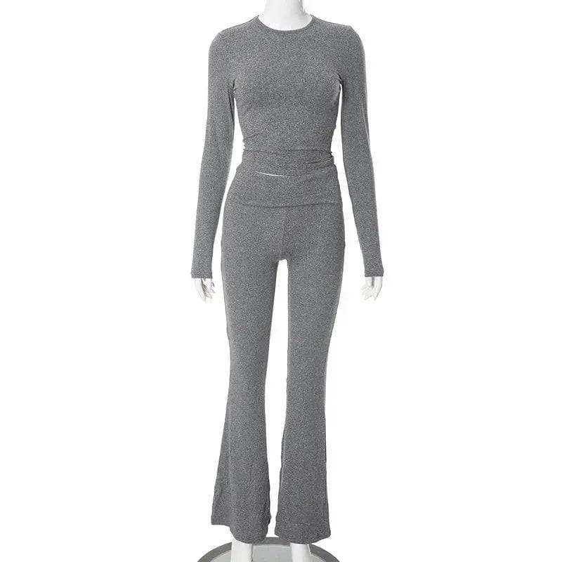 Leisure Pants Set - Stylish Two-Piece Set for Casual Comfort - Long Dark Gray / L