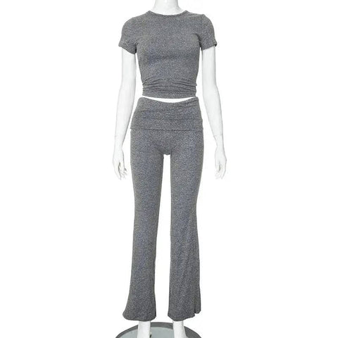 Leisure Pants Set - Stylish Two-Piece Set for Casual Comfort - Short Dark Gray / S