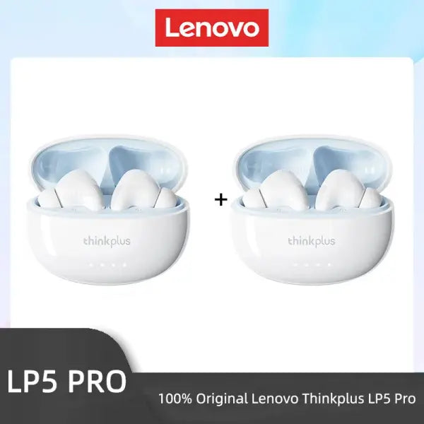 Lenovo LP5 Pro Wireless Earphones (ANC) – HiFi Sound - 2PCS White