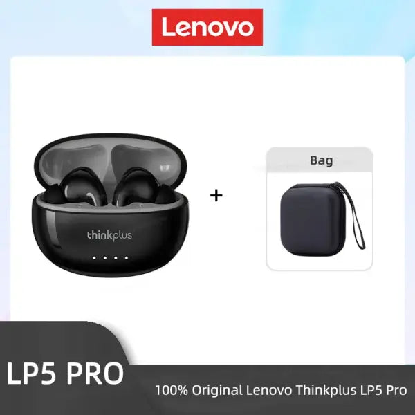 Lenovo LP5 Pro Wireless Earphones (ANC) – HiFi Sound - LP5Pro Black Bag