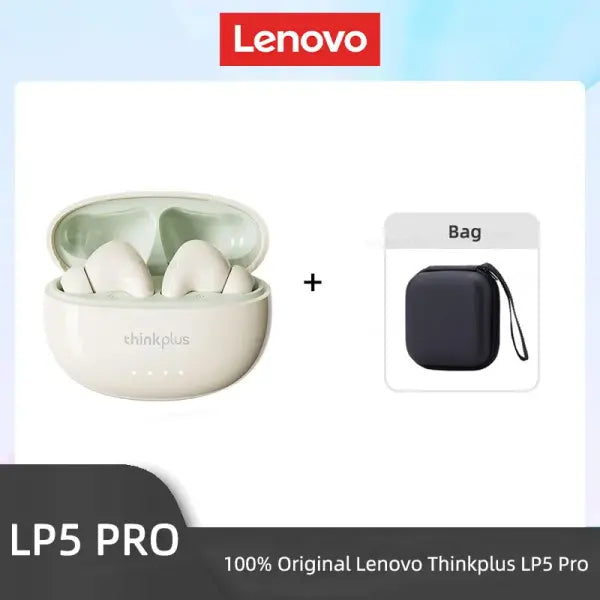Lenovo LP5 Pro Wireless Earphones (ANC) – HiFi Sound - LP5Pro Beige Bag