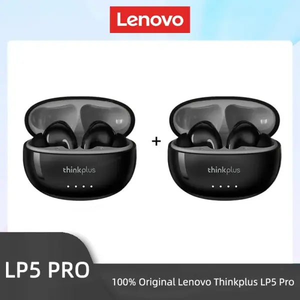 Lenovo LP5 Pro Wireless Bluetooth Earphones with HiFi Sound - 2PCS Black