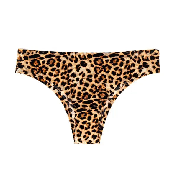 Leopard Panties 3-Piece Seamless Ice Silk Set Sexy Printed Style