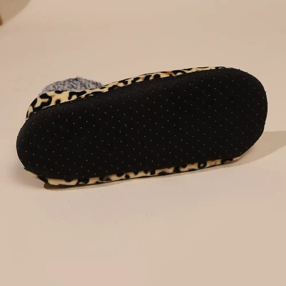 leopard Print Fall and Winter Floor Socks Home Warm Women Men Socks Snow Socks Sleep Carpet Socks Slippers Socks Womens
