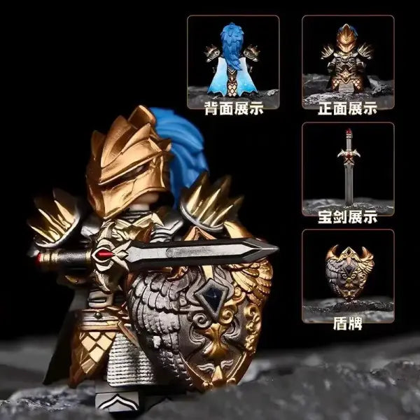 Lich King Medieval Round Table Knights building block Anime Sir Kay/Gaheris bricks Action Figure Collection Model Doll