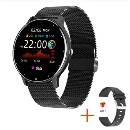LIGE Smart Watch with Health Tracking and Distance Tracker - Mesh belt black