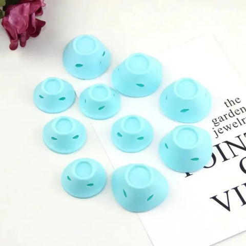 Light Blue Soft Rubber Hair Rollers for Effortless Curls - Himpall