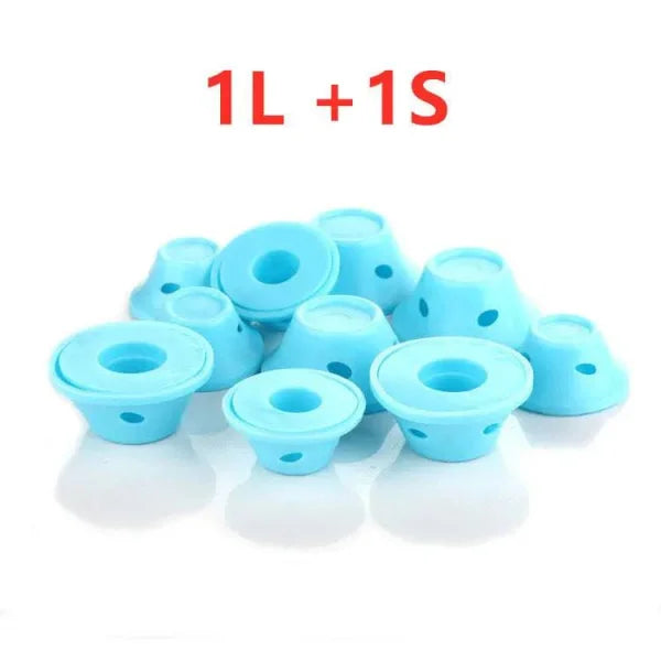 Light Blue Soft Rubber Hair Rollers for Effortless Curls - Himpall