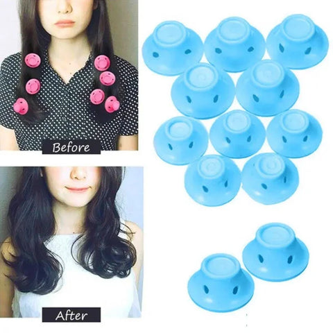Light Blue Soft Rubber Hair Rollers for Effortless Curls - Himpall