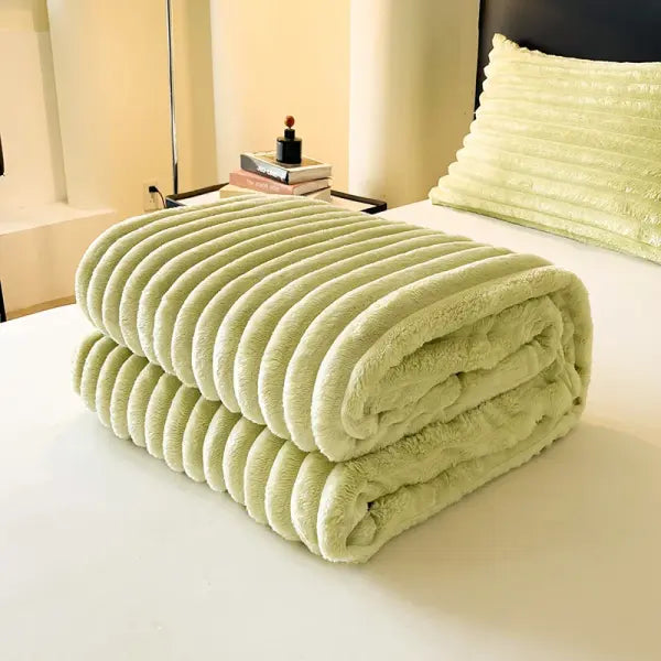 Light Luxury Solid Color Multifunctional Rabbit Velvet Blanket Winter Thick Warm Flannel Used for Bedroom Living Room
