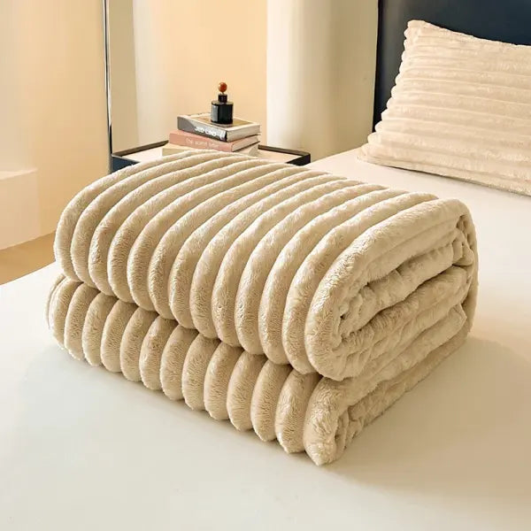 Light Luxury Solid Color Multifunctional Rabbit Velvet Blanket Winter Thick Warm Flannel Used for Bedroom Living Room