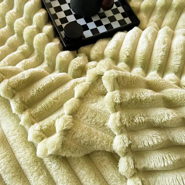 Light Luxury Solid Color Multifunctional Rabbit Velvet Blanket Winter Thick Warm Flannel Used for Bedroom Living Room