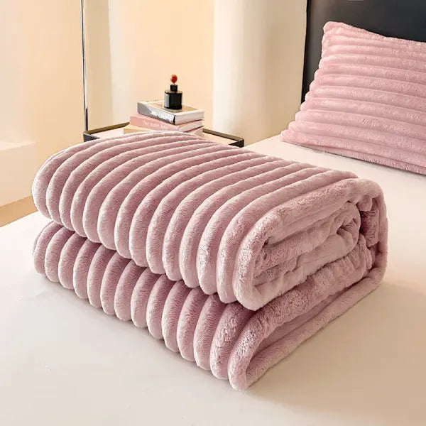 Light Luxury Solid Color Multifunctional Rabbit Velvet Blanket Winter Thick Warm Flannel Used for Bedroom Living Room