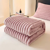 Light Luxury Solid Color Multifunctional Rabbit Velvet Blanket Winter Thick Warm Flannel Used for Bedroom Living Room