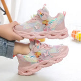Air Mesh Running Shoes Kids Princess Light Up Sneakers Casual Walking
