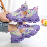 Air Mesh Running Shoes Kids Princess Light Up Sneakers Casual Walking