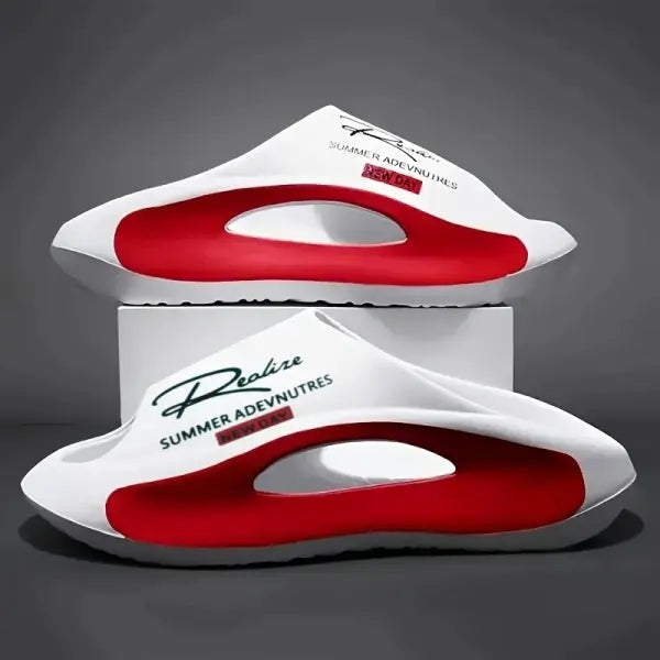 Lightweight EVA Childrens Slippers with White Cartoon Design - 24158881-white red / 40-41