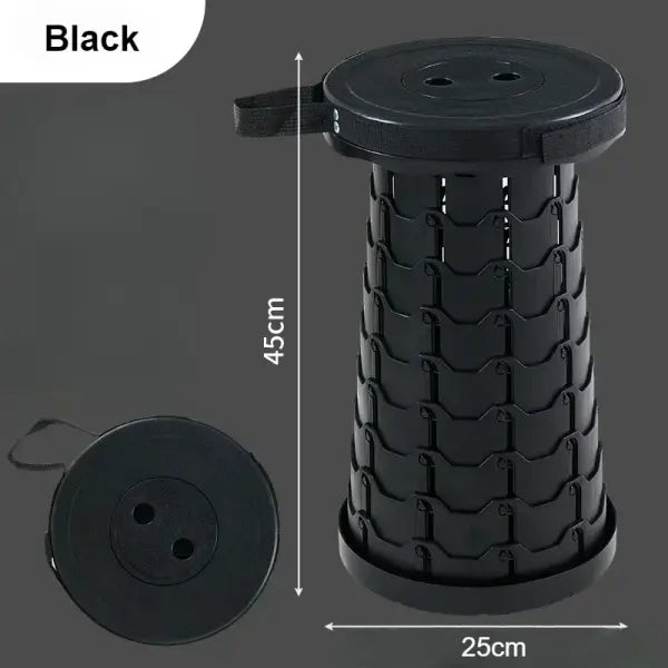 Lightweight Portable Plastic Folding Telescopic Chair - Adjustable Height Compact Stool Perfect for Fishing Beach &