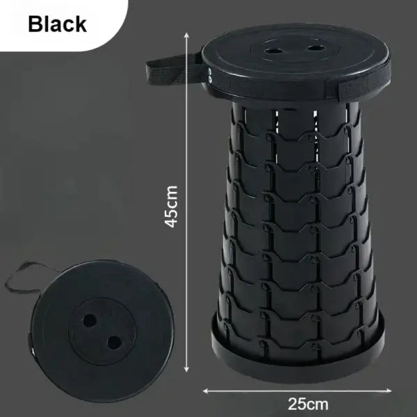 Lightweight Portable Plastic Folding Telescopic Chair - Adjustable Height Compact Stool Perfect for Fishing Beach &