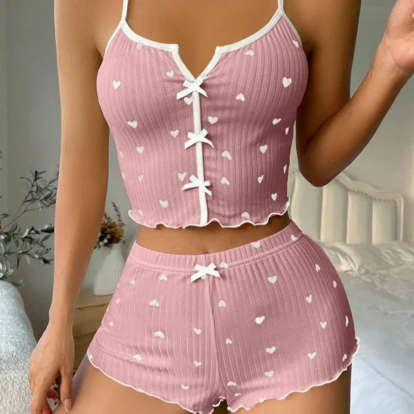 Lightweight Summer Satin Pajamas for Women – Casual & Adjustable Homewear Set