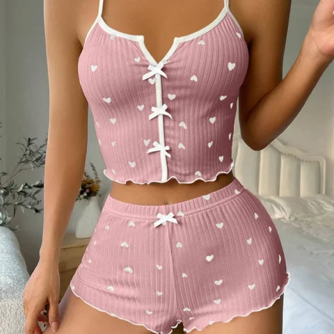 Lightweight Summer Satin Pajamas for Women – Casual & Adjustable Homewear Set