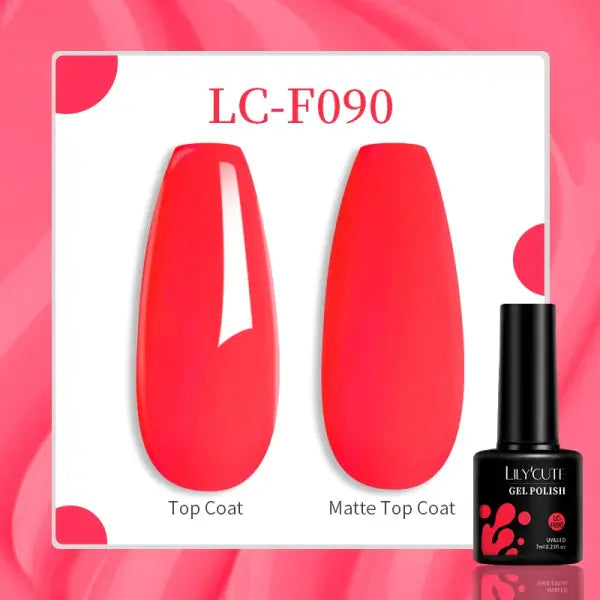 7ML Professional Gel Nail Polish - 129 Colors Soak Off UV/LED Gel for Salon-Quality Manicures - LC-F090