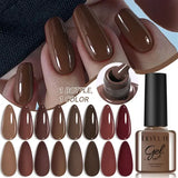 LILYCUTE 6Pcs/set 7ml Coffee Series Gel Nail Polish Kit 125 Colors Manicure Semi Permanent Soak Off UV Nail Art Gel