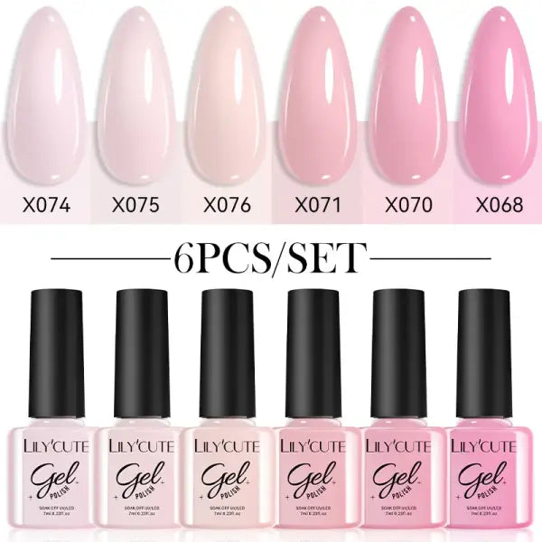 LILYCUTE 6Pcs/set 7ml Coffee Series Gel Nail Polish Kit 125 Colors Manicure Semi Permanent Soak Off UV Nail Art Gel