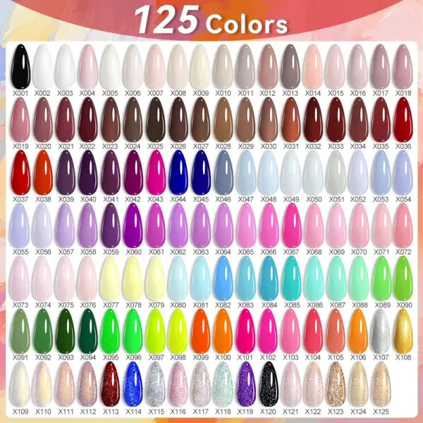 LILYCUTE 6Pcs/set 7ml Coffee Series Gel Nail Polish Kit 125 Colors Manicure Semi Permanent Soak Off UV Nail Art Gel